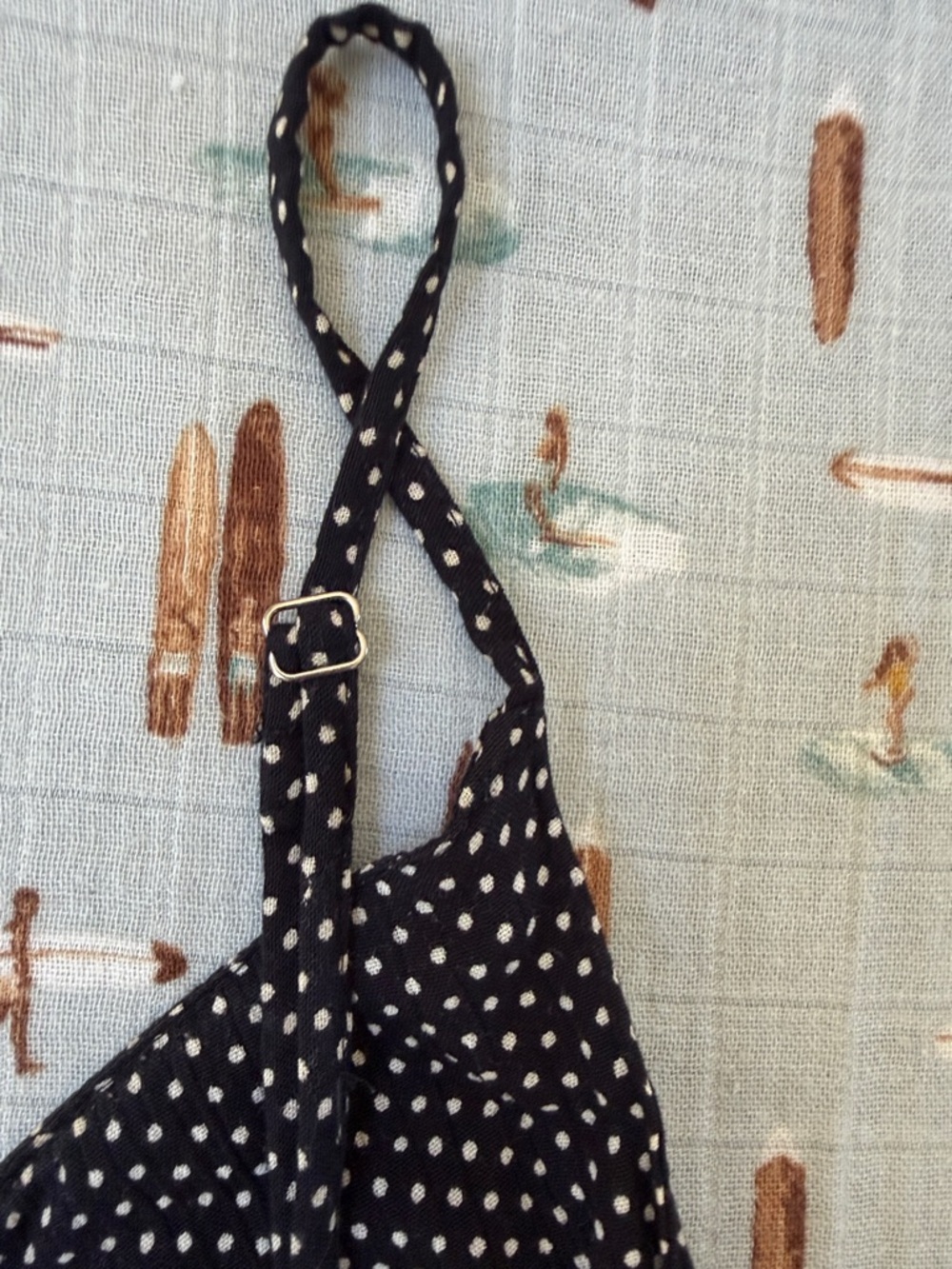 Angie Black Polka Dot Midi Dress with Twist Front EUC - Picture 10 of 10
